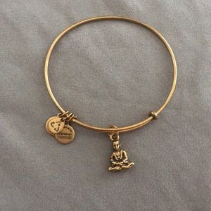 Gold Alex and Ani Bracelet with Buddha charm